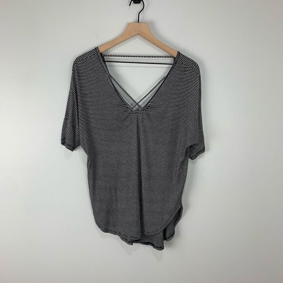 Olivia Sky Black/White Striped Tee - Picture 1 of 10